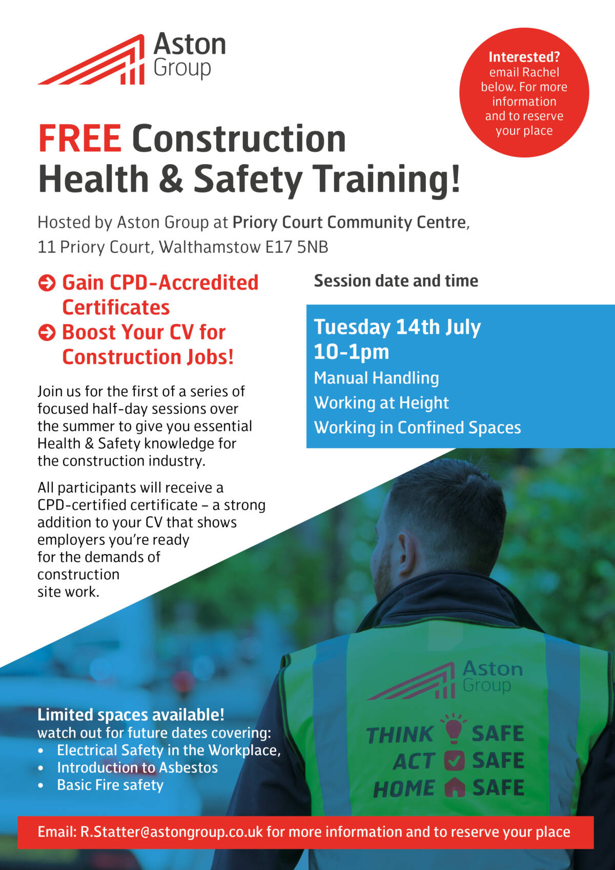HS Contruction Training Poster July 2025