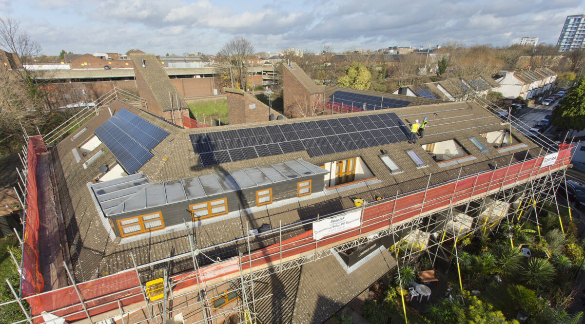 An image of the Longfield House Solar PV installation