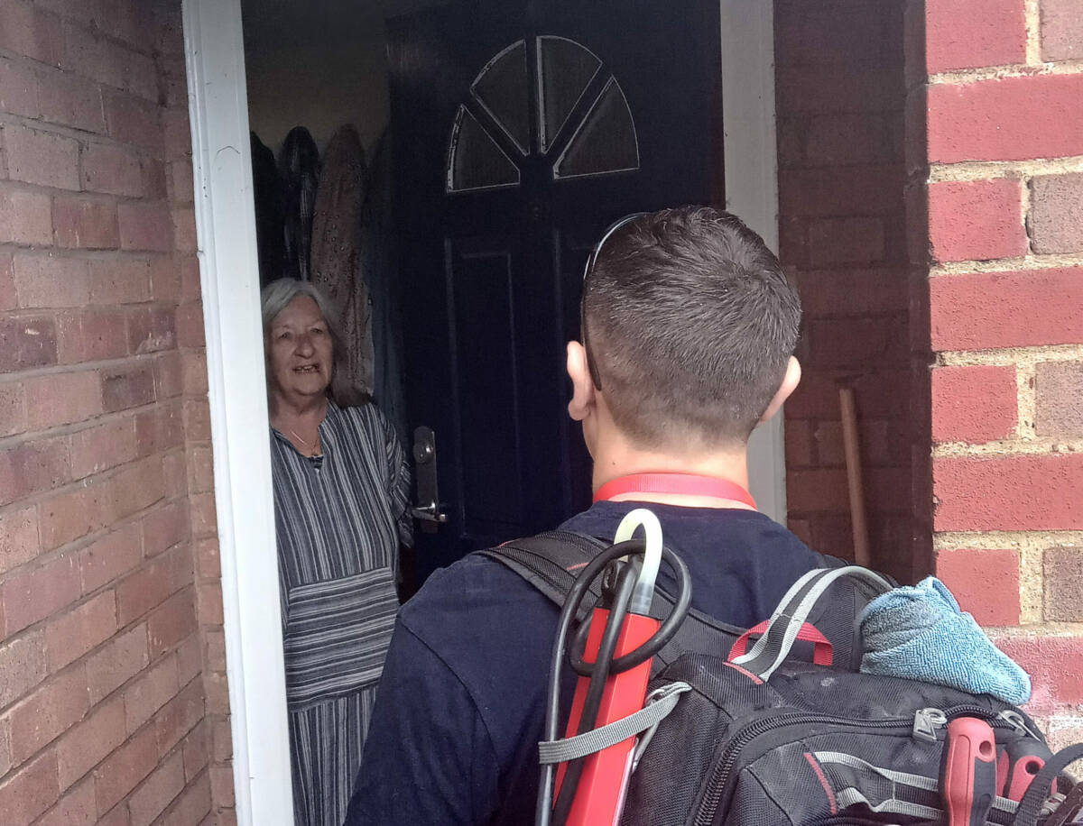 Gas engineer visiting a property